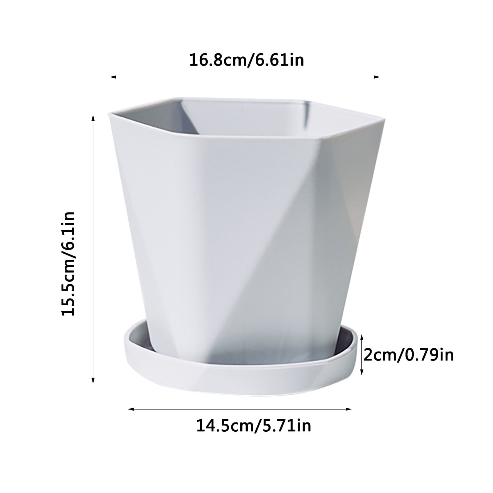 AUDeals Balcony Household Thickened Plastic Flower Pot with Tray, Large Resin Planter for Practical Gardening and Home Office Decorations, Durable Design