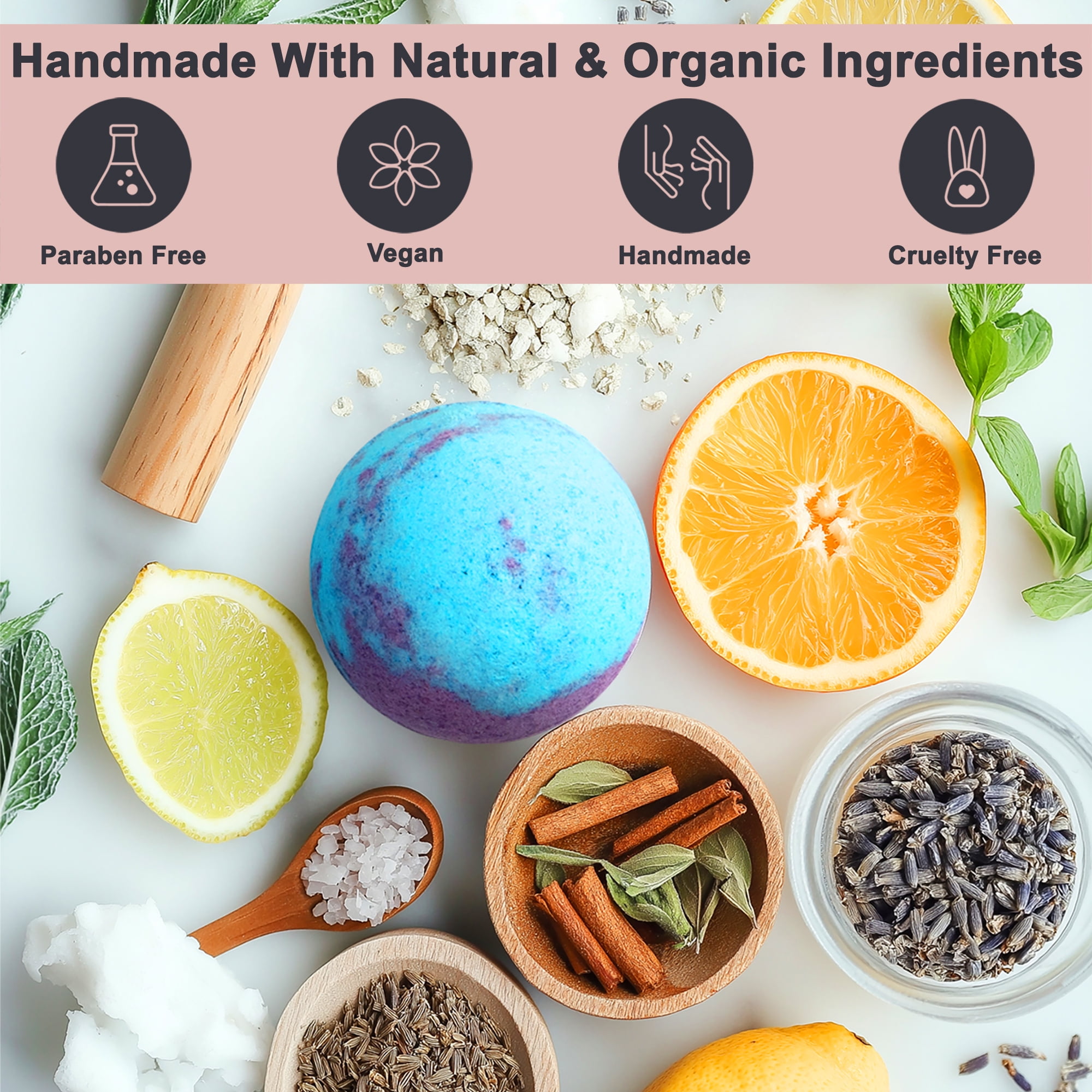 Aqua Elegante Luxury Bath Bombs For Women - Gift Set of 12 Large Bathbombs With Organic Essential Oils