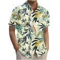 thumbnail image 3 of Yteetum Men's T Shirts Under $5.00 Clearances Hawaiian Floral Print T Shirts Casual Button Down Short Sleeve Lapel Beach Summer T-Shirts, 3 of 7