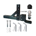 thumbnail image 2 of 10" Adjustable 4 Level Trailer Drop Hitch Ball Mount Tow For 2" Receiver With 50mm Ball RV Parts Camper Caravan Accessories ,Weatherproof Double Locking Hitch Pin, 2 of 7