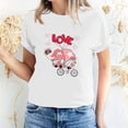 thumbnail image 3 of Fesfesfes Gym Shirts Women's Valentine's Day Love Printed Short Sleeved T-shirt Top Short Sleeved Round Neck Top/Shirt Women Essentials L(US:8), 3 of 6
