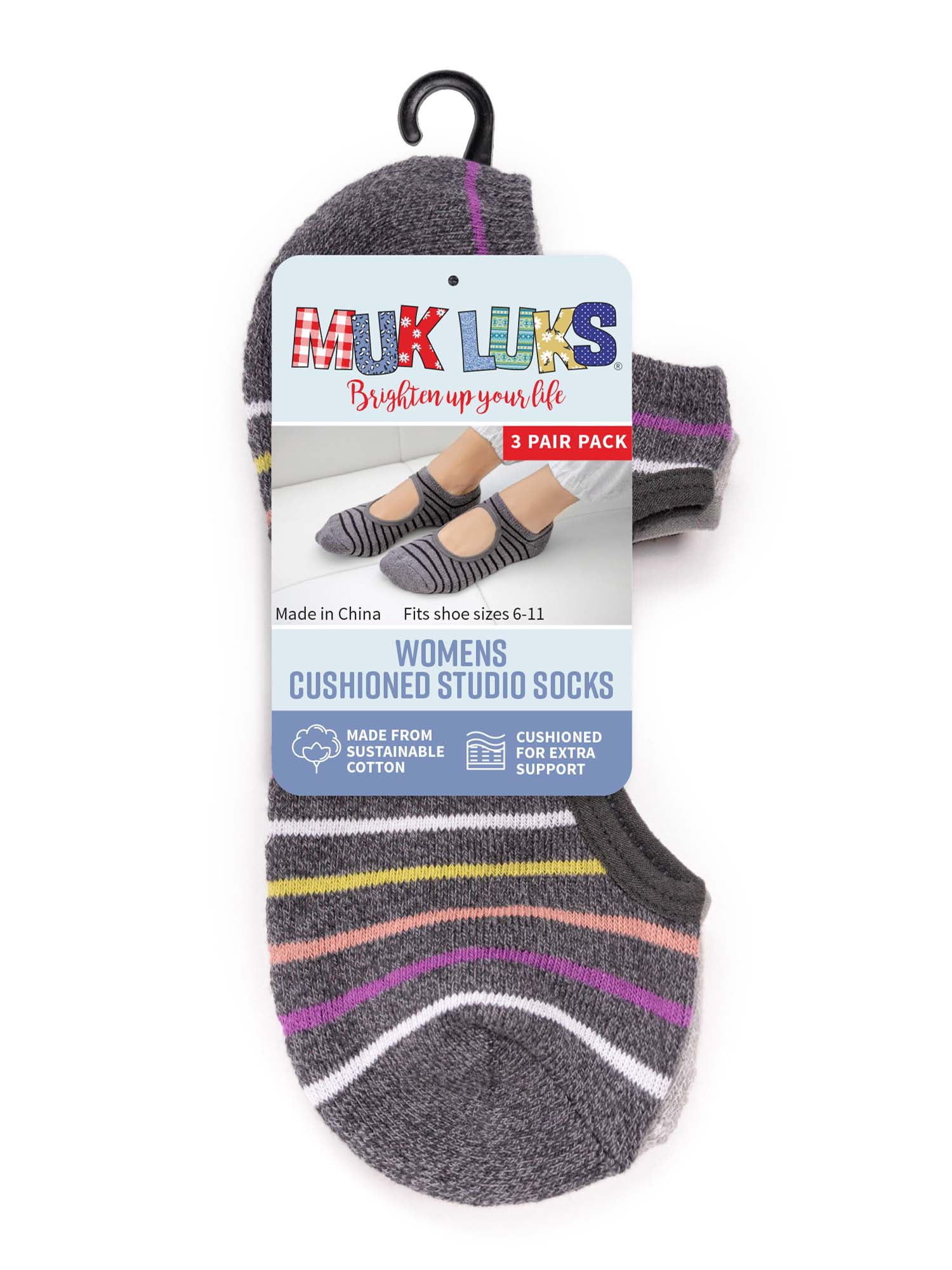 MUK LUKS Women's STUDIO Socks, 6 pairs