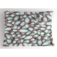 thumbnail image 1 of Bowling Party Pillow Sham Pile of Vivid Bowling Pins and Skittles with Red Stripes 3D Style Print, Decorative Standard Size Printed Pillowcase, 26 X 20 Inches, Red and White, by Ambesonne, 1 of 2