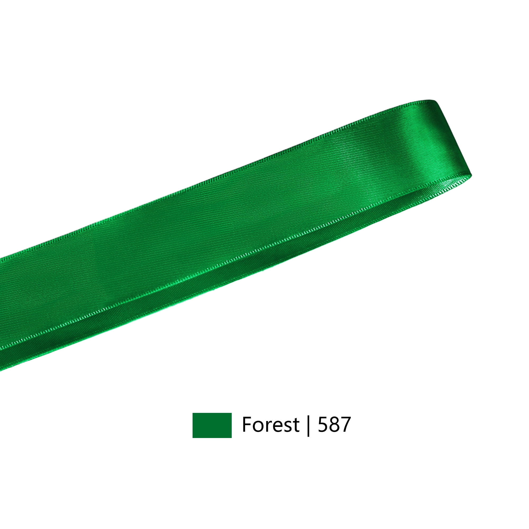 LaRibbons 7/8" Green Single Face Satin Ribbon, 100 Yard