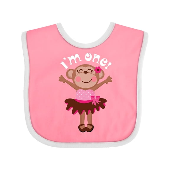 Inktastic Monkey 1st Birthday 1 Year Old Girl Girls Baby Bib