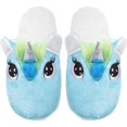 thumbnail image 3 of Cute Girls Women Cozy Unicorn Plush Sherpa Non-Skid Indoor Outdoor Slipper, Sky Blue, Small/Medium, 3 of 4