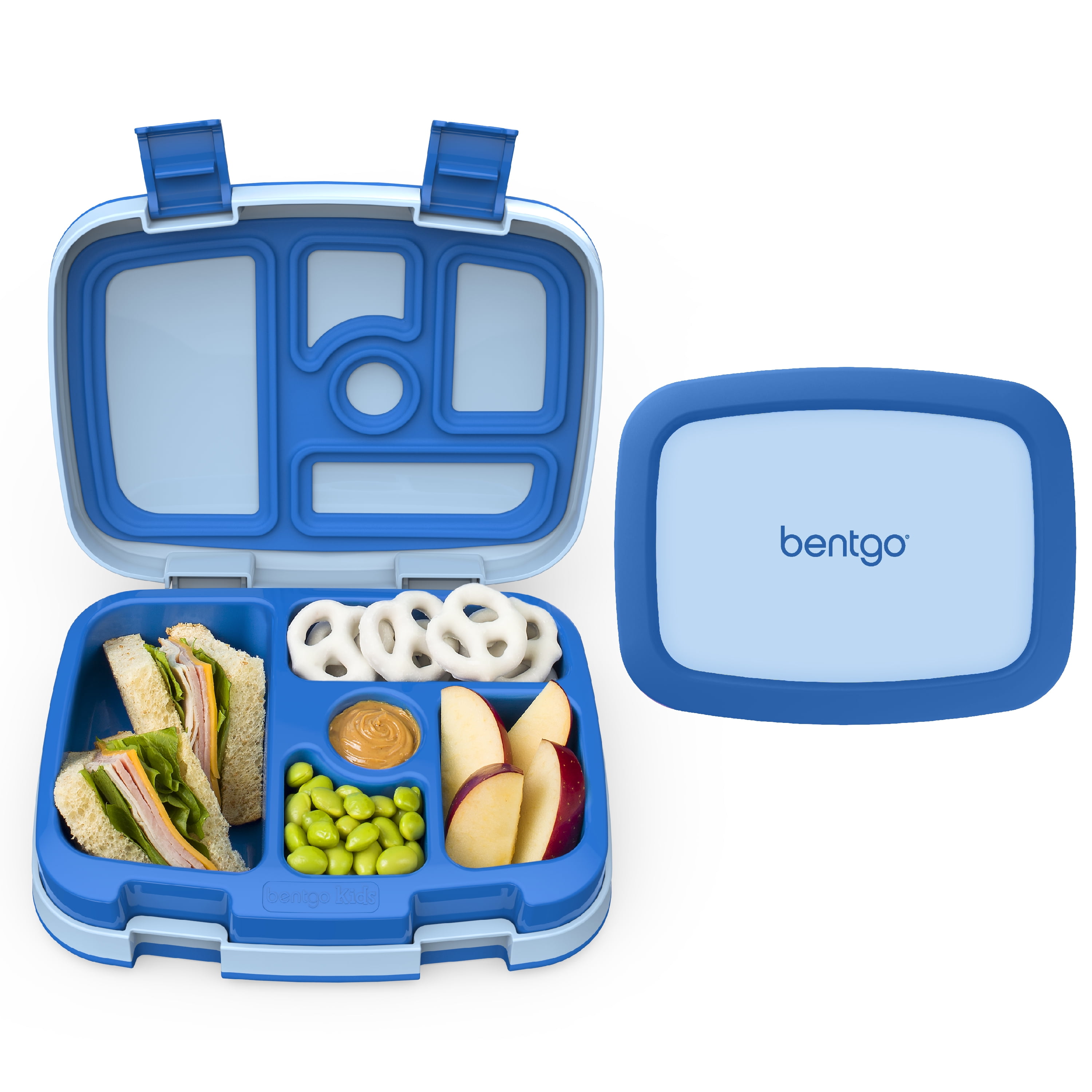 Bentgo Kids Childrens Lunch Box 5 Compartments Durable Leak Drop Proof BLUE NIB 