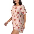 thumbnail image 2 of Naloa Strawberries Women's Short-Sleeved Pajama Set, Loungewear, Summer pajamas, Breathable Cozy - 4X-Large, 2 of 9