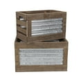 thumbnail image 7 of Set of 2 Brown and Gray Handcrafted Rectangular Storage Crates 16.25", 7 of 7