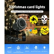 Christmas Projector Lights Outdoor, Year Round 10 Festival Theme 12 Slides Halloween Lights, Waterproof Holiday Projector Lights with Remote Control,Timer for Halloween Decorations