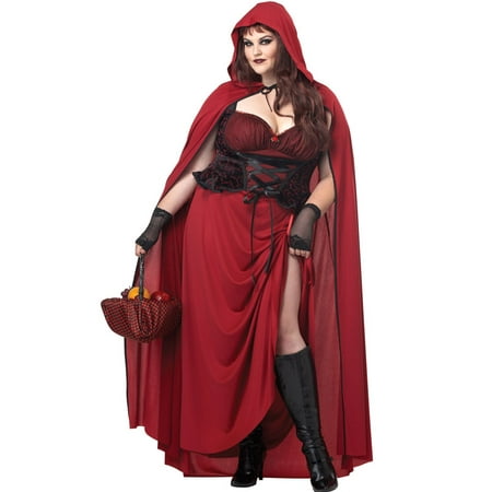 Red Riding Hood Cartoon - Dark Red Riding Hood Plus Size Costume