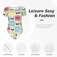 thumbnail image 6 of Fotbe Cute French Bulldog Women's Crew Neck Short Sleeves Bodysuit Tops Round Neck Slim Sleeveless Soft Comfortable Basic-Large, 6 of 9