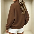 thumbnail image 5 of Women's Utility Jackets Stand Collar Full Zip Safari-Style Cropped Loose Fit Outerwear Coat with Flap Pockets (2XL, Brown), 5 of 8