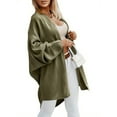 thumbnail image 3 of Open Front Batwing Sleeve Long Cardigan Loose Sweaters, 3 of 5
