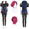 thumbnail image 2 of Disfraz de sheriff de Arcane Vi, pelucas, juego de anime LoL 2, disfraz para mujer adulta, juego de rol, disfraces de fiesta, ropa de disfraz, 2 of 5