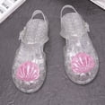 thumbnail image 4 of JDQJBZ Girl's Sandals Gladiator Jelly Sandals Shell Decor Breathable Open Toe Soft Sole, 4 of 4