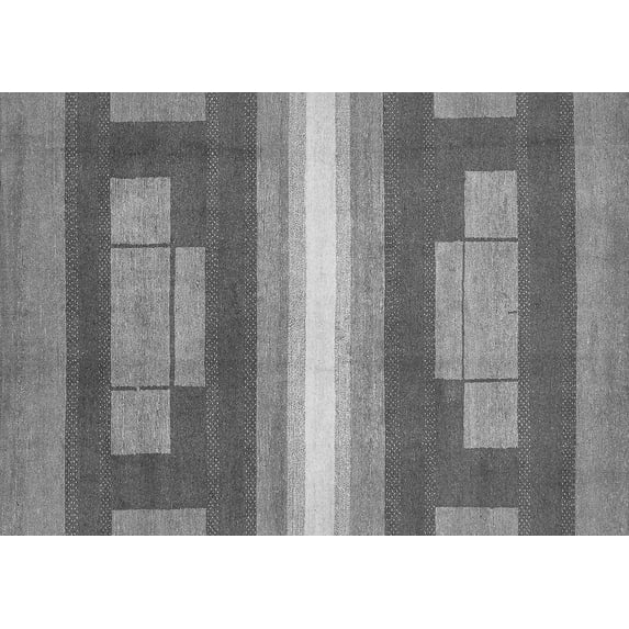 Ahgly Company Indoor Rectangle Abstract Gray Modern Area Rugs, 2' x 4'