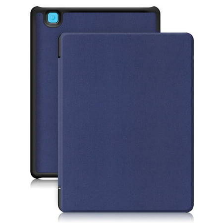 kobo aura h2o edition case sleep reader cover protective goodest pu folio wake inch leather body auto full darkblue