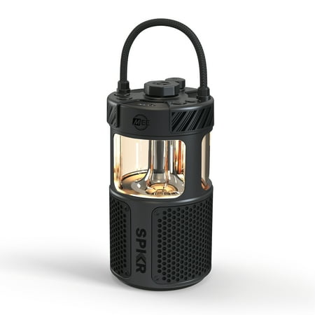 MEE audio lightSPKR Bluetooth Wireless Speaker with Camping Lantern, Rated IPX6 (Midnight Black)