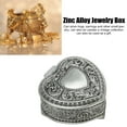 thumbnail image 3 of Heart Shape Jewelry Box, Velvet Cloth Antique Silver Adequate Capacity Exquisite Heart Jewelry Storge Box  For Desktop For Christmas For Rings, 3 of 8