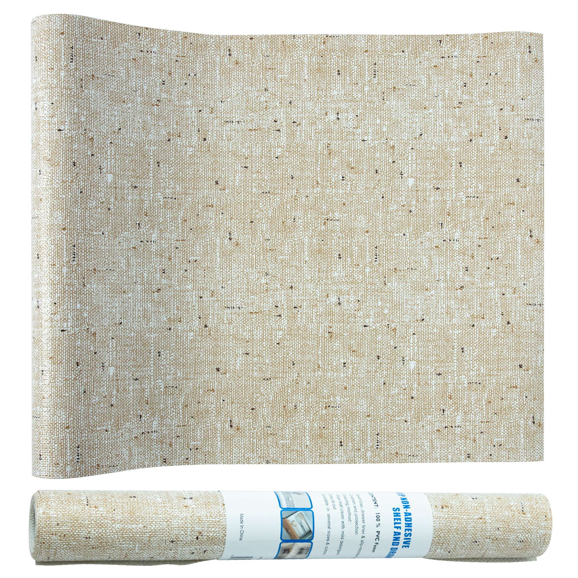 RAY STAR Beige Shelf Liner, 20INx6FT Liner, AntiSlip Non