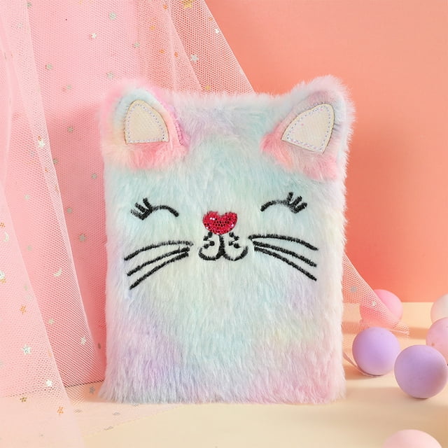 Meitianfacai Notebook Secret Diary, Cats Diary Gift For 6 7 8 Year Old Girl Secreting Diary Journal Notebook Practical Gift For Birthday A Happy Cats