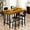 Brown-b, variant on Lamerge Bar Dining Table Set for 4 Industrial Pub Table and Chairs, Kitchen Counter Height Table & 4 PU Leather Upholstered Stools with Backrest Space-Saving Dining Room Table Set for Small Space