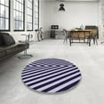 thumbnail image 4 of Ahgly Company Tapis Rond Lavable en Machine Intérieur Transitionnel Bleu Nuit, 7 Pieds Rond, 4 of 7