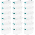 thumbnail image 2 of Sterilite 64 Quart Clear Plastic Stackable Storage Container Bin Box Tote with White Latching Lid Organizing Solution for Home & Classroom, 18 Pack, 2 of 9