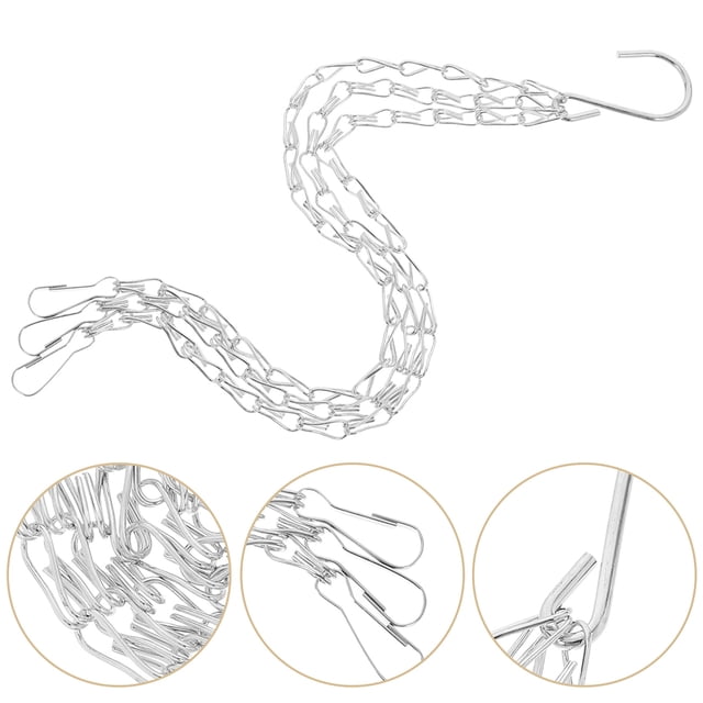 SOPOTUTU 4PCS Ceiling Hanging Chain with Triple Chain Structure for Hanging Plants in White Color for Home Decoration