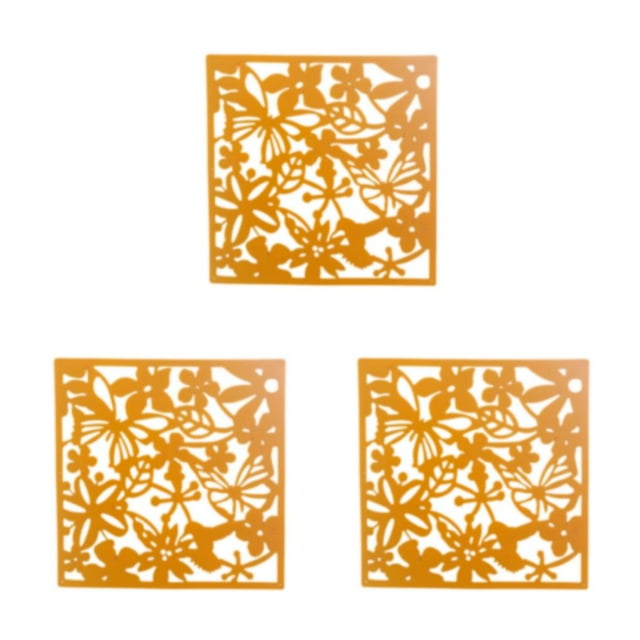 VONKY 4pcs/set Modern Hanging Divider Screens Panel For Any Décor Foldable Stylish Yellow Butterflies 3Set