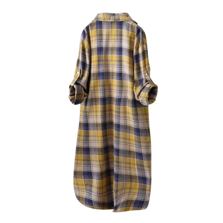 Hessimy Women's Oversized Plaid Shirts Flannel Button-Down Fairy Grunge Blouse Roll Up Long Sleeve Fall Spring Tops(Z01-Yellow,XL, Size: 2XL Hessimy Women's Oversized Plaid Shirts Flannel Button-Down Fairy Grunge Blouse Roll Up Long Sleeve Fall Spring Tops(Z01-Yellow,XL, Size: 2XL