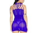 thumbnail image 4 of Levmjia Women Fishnet Halter Mesh Mini Lingerie Dress Sleeveless Sheer Bodycon Nightgown Hollow Out Spring Summer Indoor Leisure Solid Color Slim Short Skirt Bedroom, 4 of 9