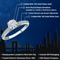 thumbnail image 2 of Gem Stone King 10K Two Tone Gold Forever One DEF Moissanite From Charles & Colvard and Lab Grown Diamond Engagement Ring for Women | 0.68 Cttw | Round 5MM | Gemstone Birthstone | Size 8, 2 of 7