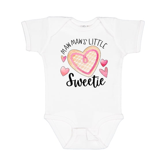 Inktastic Mawmaw's Little Sweetie with Pink Heart Cookie Boys or Girls Baby Bodysuit