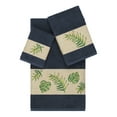 thumbnail image 2 of Authentic Hotel and Spa  Turkish Cotton Palm Fronds Embroidered Midnight Blue 3-piece Towel Set, 2 of 5