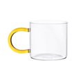 thumbnail image 1 of Taza de café de vidrio transparente con asa de color, taza de vidrio borosilicato de 11.3 oz for café, té, leche y bebidas., 1 of 7