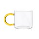 thumbnail image 1 of Taza de café de vidrio transparente con asa de color, taza de vidrio borosilicato de 11.3 oz for café, té, leche y bebidas., 1 of 7