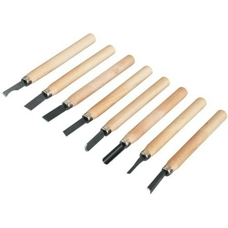 Hawk 8 Piece Mini Wood Carving Craft Chisel Set (Best Wood For Carving Uk)