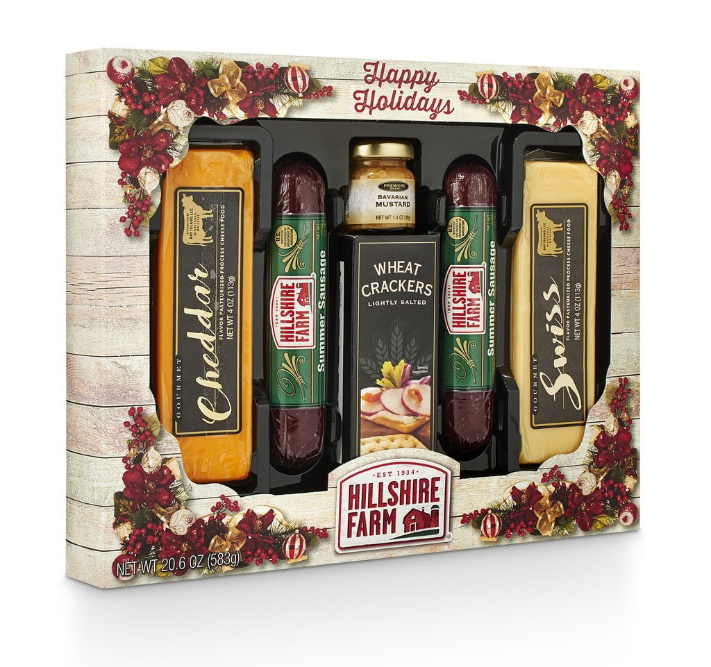 Hillshire Farm Meat And Cheese Holiday Gift Box Assorted Meat Cheese 20 6oz 6 Piece Walmart Com Walmart Com