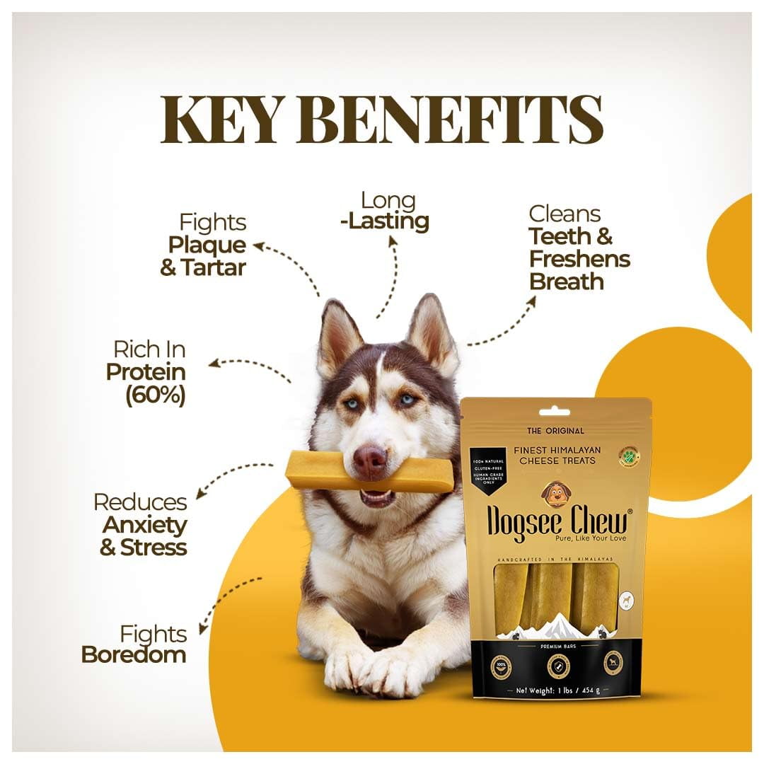 Dogsee Yak Cheese Chews Medium Dogs Natural Dental Grain Free 2 lb 12 Chews