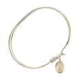 thumbnail image 2 of 7 inch Oval Eye Hook Bangle Bracelet w/ St. Cornelius in Gold-Filled, 2 of 3