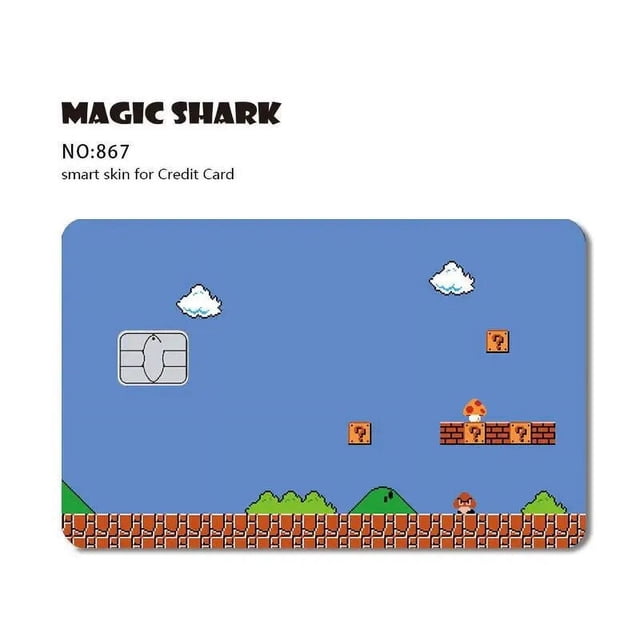 Magic Shark Earth Golden Flower Cat Ainime Circuit Board Matte Skin Sticker Film Cover for Credit Card Bank Card 867 Small Chip