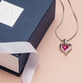 thumbnail image 5 of PEORA Created Ruby Pendant Necklace for Women Sterling Silver, Heart in Heart Shape Design, 1.15 Carats Heart Shape 6mm, with 18 inch Italian Chain, 5 of 5