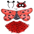 thumbnail image 2 of Disfraz de Mariquita, Traje de tutú de Lunares para niñas, Diadema de Antena con Media máscara de Ala de Escarabajo, Disfraz para Fiesta de cumpleaños de Halloween, Mascarada, Cosplay, Actuación en Es, 2 of 6