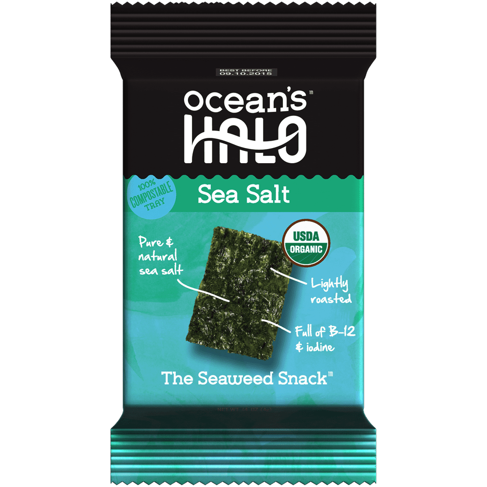 Ocean's Halo, 1pk Seaweed Snack, Sea Salt Organic, Vegan, Gluten-free ...