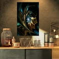 thumbnail image 3 of Designart 'Brown Blue Fractal Flower in Black ' Oversized Abstract Canvas Art, 3 of 3