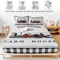 thumbnail image 5 of Twin Sze Fitted Sheet Set - Farmhouse Cabin 2 Piece Bedding Sets 16" Deep Pocket Fitted Sheet with 1 Pillowcase, Country Vintage House Wood Grain Pliad Brushed Microfiber Hotel Luxury Bed Sheets, 5 of 9