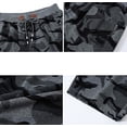 thumbnail image 2 of Tyhengta Mens Shorts Casual Drawstring Zipper Pockets Elastic Waist Camo Darkgray 42, 2 of 7