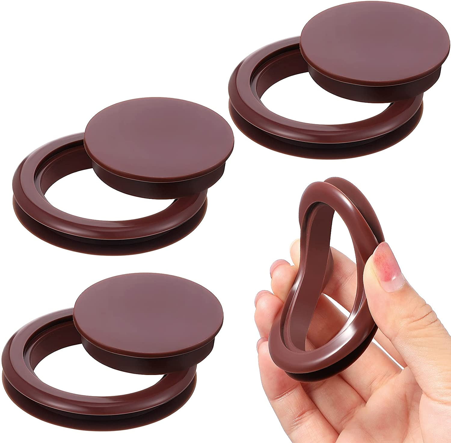 4 Pieces Silicone Patio Table Umbrella Hole Ring Plug and Cap Set for